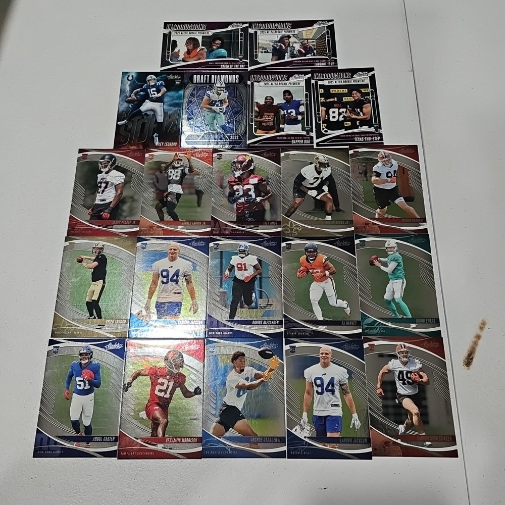Lot Of 21 2025 Panini Absolute Football Rookie Lot (RC) 6 Inserts